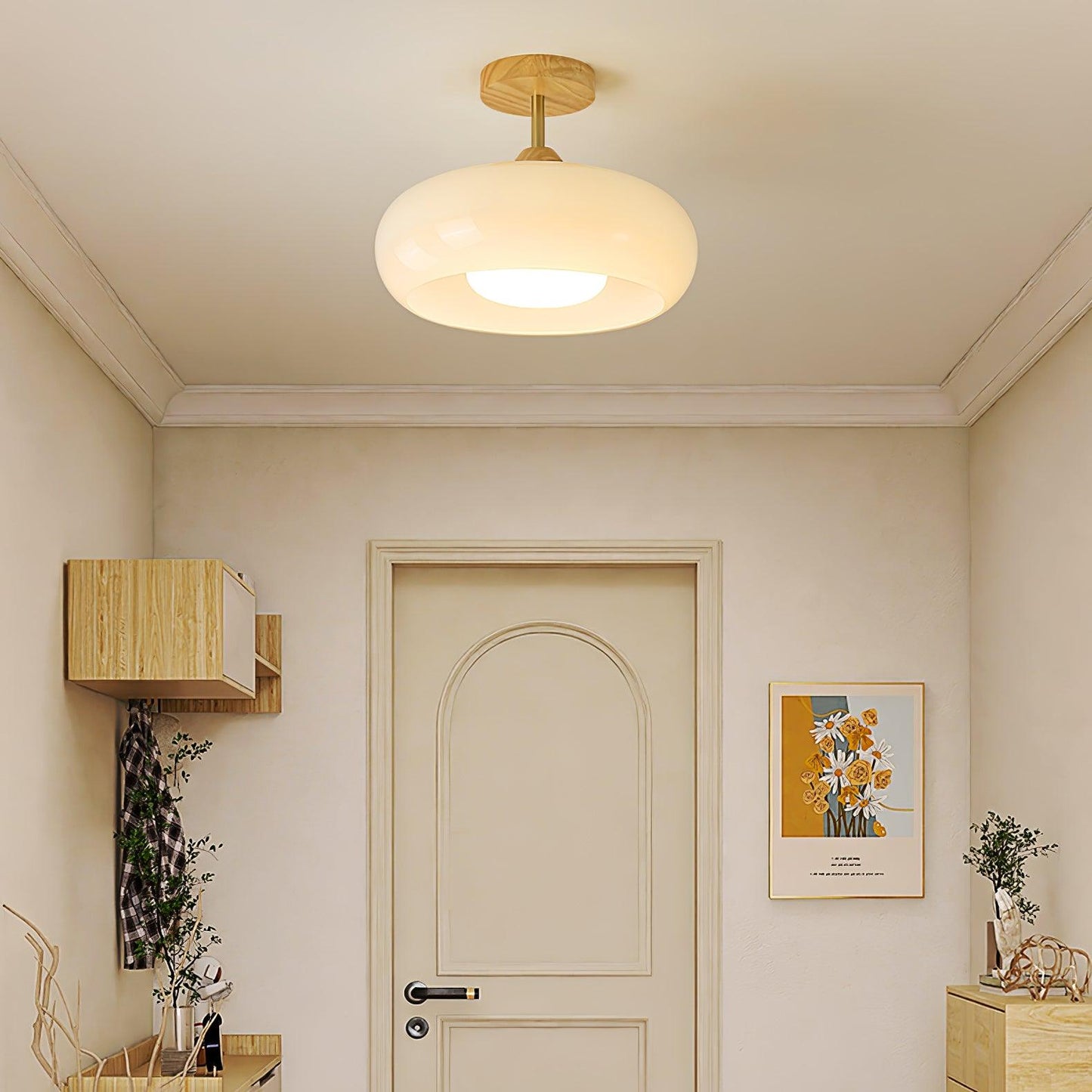 Flush Mount Ceiling Light for Hallway & Bedroom – Modern Low-Profile LED Ceiling Light, French Minimalist Kitchen & Entryway Fixture