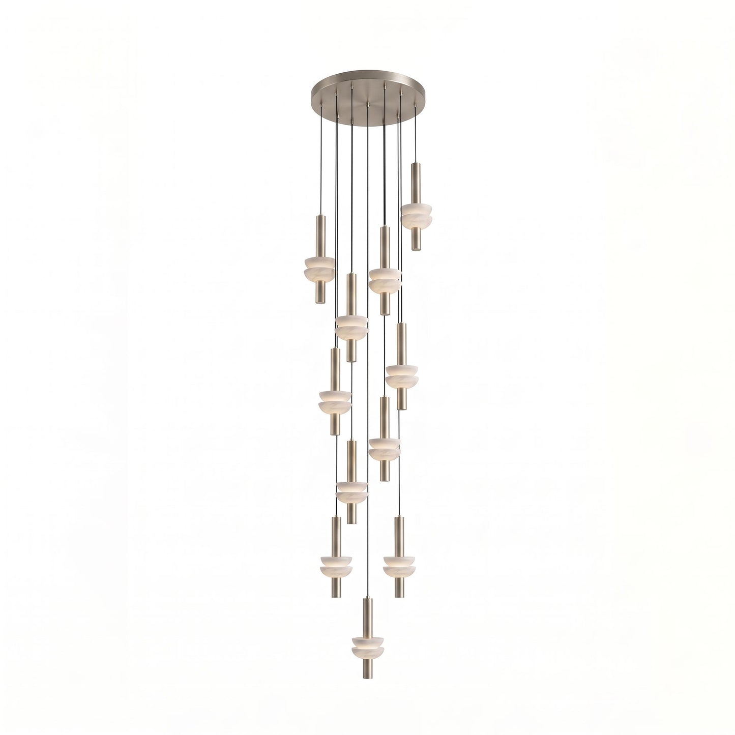 Column Pendant Light for Kitchen Island & Dining – Alabaster Cylinder Ceiling Light, Warm Dimmable Modern Bar & Foyer Pendant