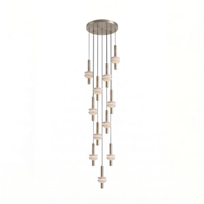 Column Pendant Light for Kitchen Island & Dining – Alabaster Cylinder Ceiling Light, Warm Dimmable Modern Bar & Foyer Pendant