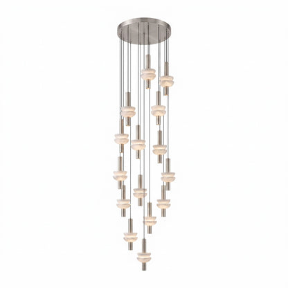 Column Pendant Light for Kitchen Island & Dining – Alabaster Cylinder Ceiling Light, Warm Dimmable Modern Bar & Foyer Pendant