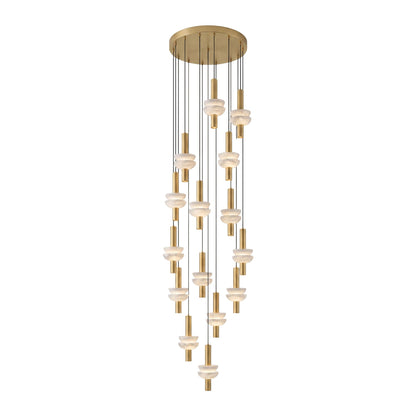 Column Pendant Light for Kitchen Island & Dining – Alabaster Cylinder Ceiling Light, Warm Dimmable Modern Bar & Foyer Pendant