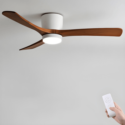 Wood Ceiling Fan with Light and Remote for Bedroom & Living Room – 48 Inch Dimmable LED Farmhouse Fan, Reversible Quiet Ceiling Fan
