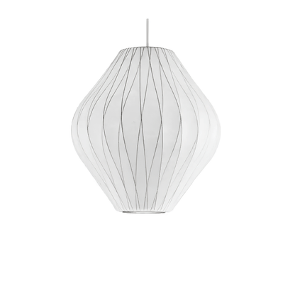Bubble Pendant Light for Dining Room & Living Room – White Crisscross Shade Mid-Century Ceiling Light, Modern Entryway Hanging Lamp