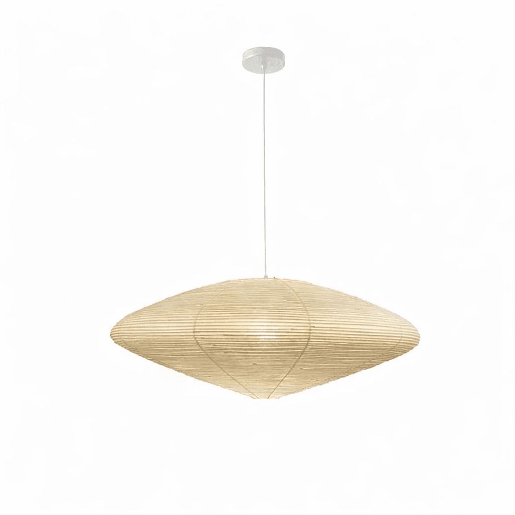 Paper Pendant Light for Dining Room & Bedroom – Japandi Washi Lantern Ceiling Light, Modern Minimalist Living Room Hanging Lamp