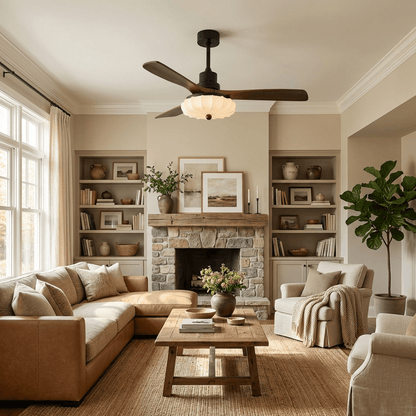 Ceiling Fan with Light and Remote for Bedroom & Living Room – Petal Blade LED Fan, Quiet Modern Dining Room Low-Profile Ceiling Fan