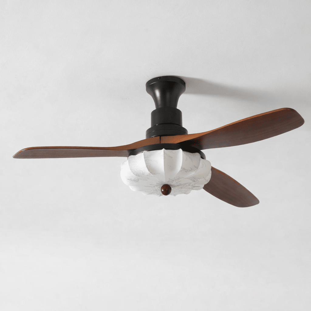 Ceiling Fan with Light and Remote for Bedroom & Living Room – Petal Blade LED Fan, Quiet Modern Dining Room Low-Profile Ceiling Fan