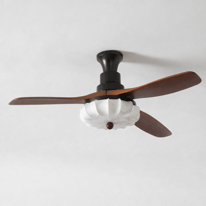 Ceiling Fan with Light and Remote for Bedroom & Living Room – Petal Blade LED Fan, Quiet Modern Dining Room Low-Profile Ceiling Fan