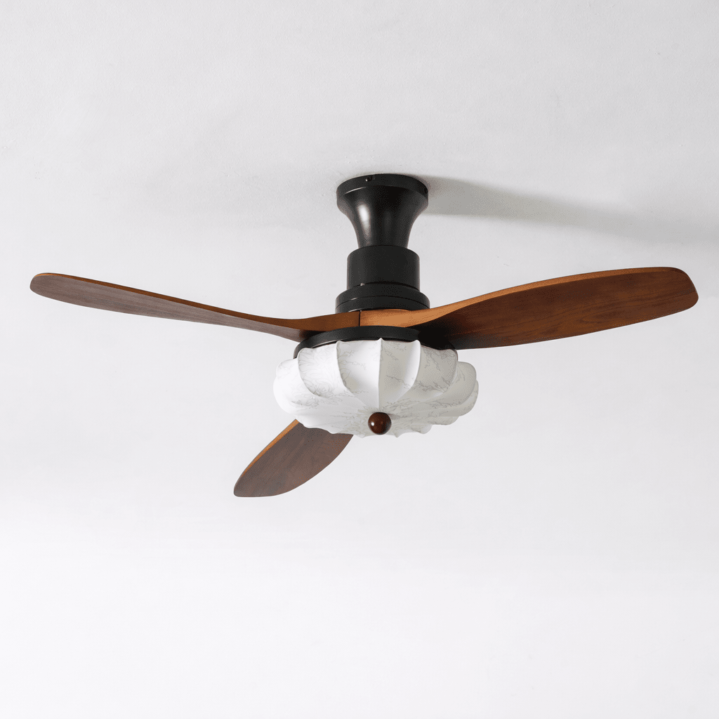 Ceiling Fan with Light and Remote for Bedroom & Living Room – Petal Blade LED Fan, Quiet Modern Dining Room Low-Profile Ceiling Fan