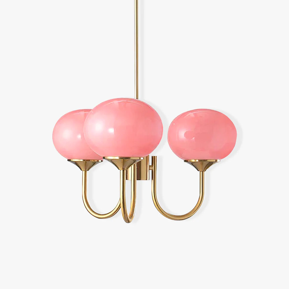 Glass Globe Chandelier for Dining Room & Living Room – Cluster Bubble LED Ceiling Light, Modern Brass Bedroom & Foyer Statement Chandelier
