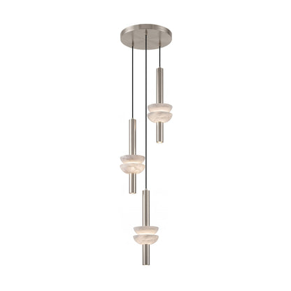 Column Pendant Light for Kitchen Island & Dining – Alabaster Cylinder Ceiling Light, Warm Dimmable Modern Bar & Foyer Pendant