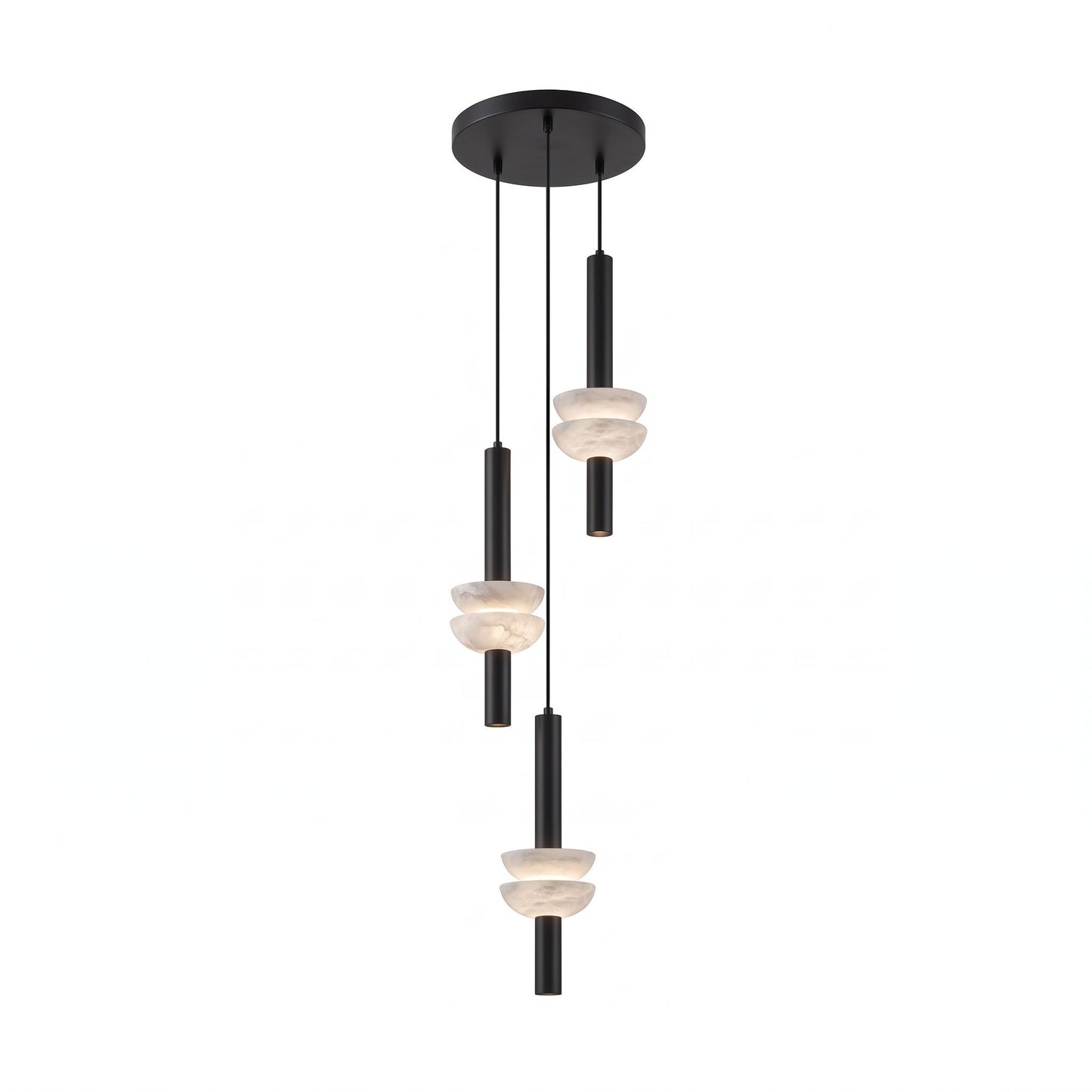 Column Pendant Light for Kitchen Island & Dining – Alabaster Cylinder Ceiling Light, Warm Dimmable Modern Bar & Foyer Pendant