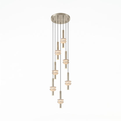 Column Pendant Light for Kitchen Island & Dining – Alabaster Cylinder Ceiling Light, Warm Dimmable Modern Bar & Foyer Pendant