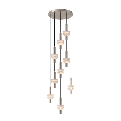 Column Pendant Light for Kitchen Island & Dining – Alabaster Cylinder Ceiling Light, Warm Dimmable Modern Bar & Foyer Pendant