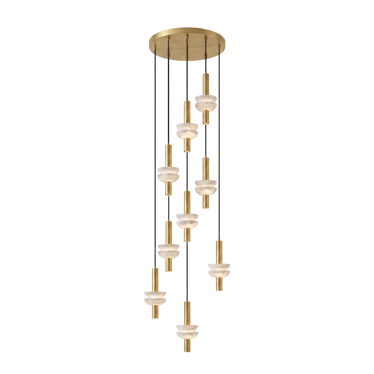Column Pendant Light for Kitchen Island & Dining – Alabaster Cylinder Ceiling Light, Warm Dimmable Modern Bar & Foyer Pendant
