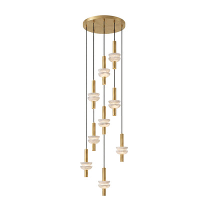 Column Pendant Light for Kitchen Island & Dining – Alabaster Cylinder Ceiling Light, Warm Dimmable Modern Bar & Foyer Pendant