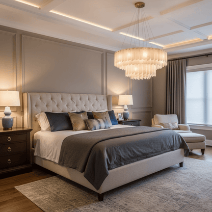 Tiered Staircase Chandelier for Foyer & Stairwell – Brass Alabaster Cascade Pendant, Large Modern High-Ceiling Chandelier