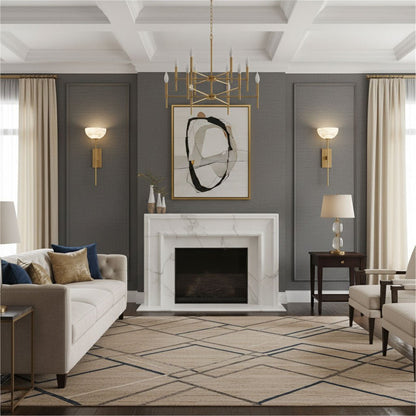 Cup Wall Sconce for Bedside & Hallway – Gold Alabaster Wall Light, Warm Modern Bedroom, Living Room & Entryway Wall Lamp
