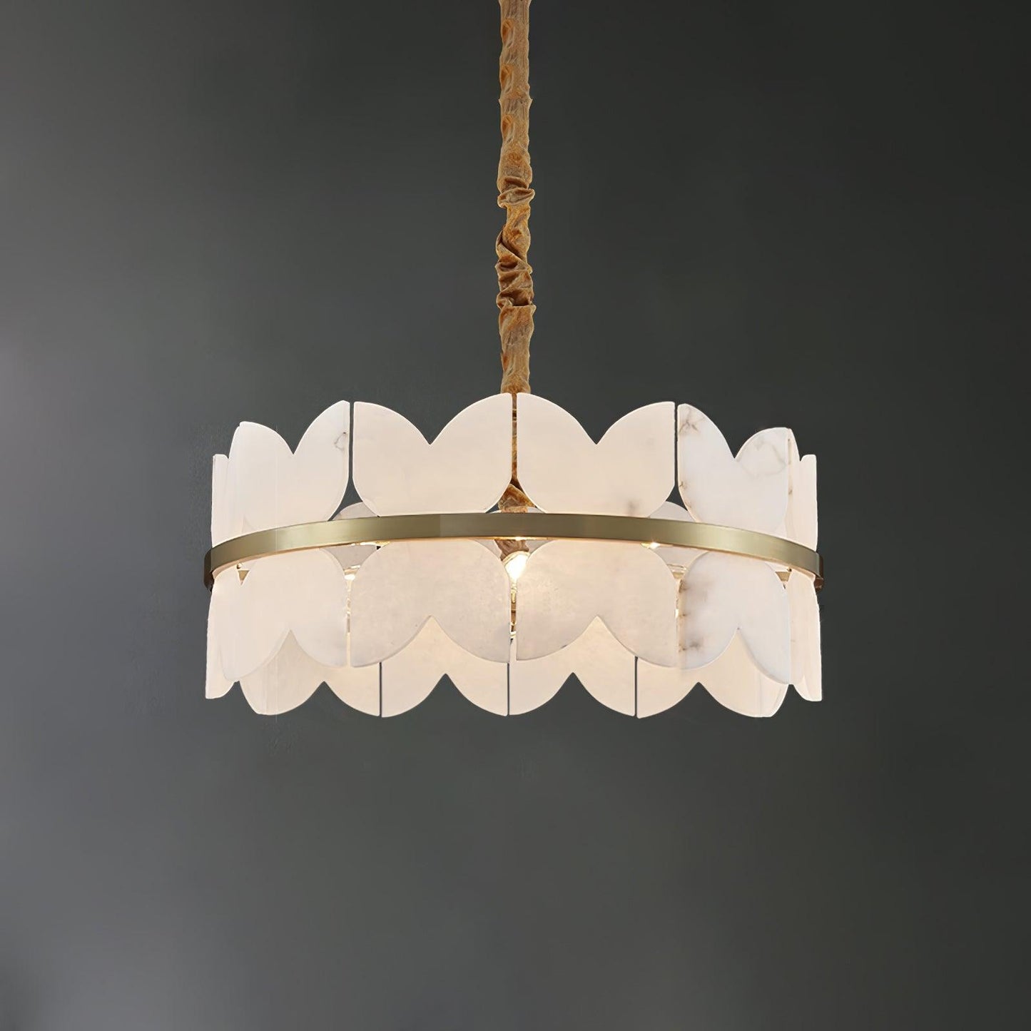Gold Cloud Chandelier for Dining & Living Room – Tiered Alabaster Ceiling Light, Modern Warm White Foyer Statement Chandelier