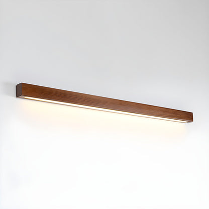 Wood Wall Sconce for Bedside & Hallway – Linear LED Wall Light, Walnut Up & Down Dimmable Modern Living Room Bedroom Wall Lamp