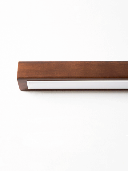 Wood Wall Sconce for Bedside & Hallway – Linear LED Wall Light, Walnut Up & Down Dimmable Modern Living Room Bedroom Wall Lamp