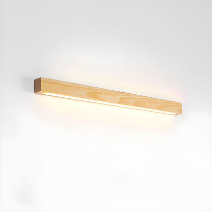 Wood Wall Sconce for Bedside & Hallway – Linear LED Wall Light, Walnut Up & Down Dimmable Modern Living Room Bedroom Wall Lamp