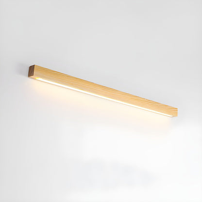 Wood Wall Sconce for Bedside & Hallway – Linear LED Wall Light, Walnut Up & Down Dimmable Modern Living Room Bedroom Wall Lamp