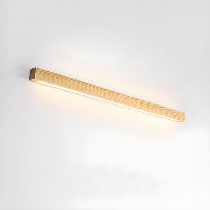 Wood Wall Sconce for Bedside & Hallway – Linear LED Wall Light, Walnut Up & Down Dimmable Modern Living Room Bedroom Wall Lamp