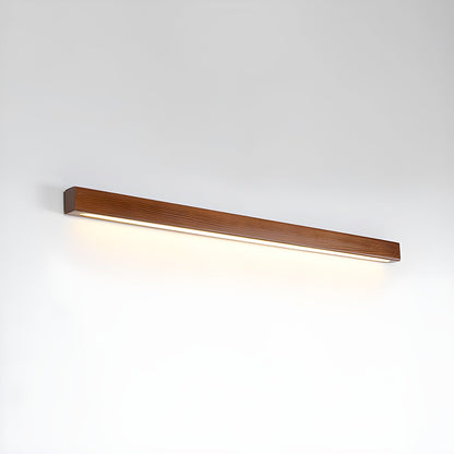 Wood Wall Sconce for Bedside & Hallway – Linear LED Wall Light, Walnut Up & Down Dimmable Modern Living Room Bedroom Wall Lamp