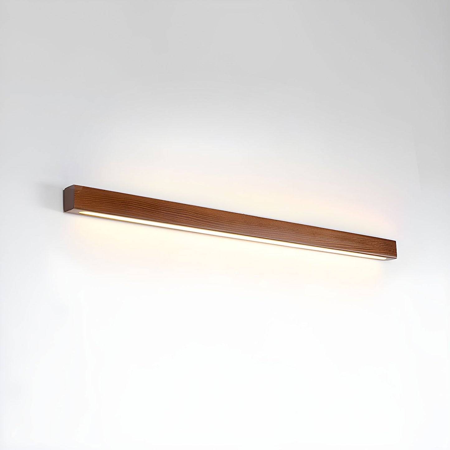 Wood Wall Sconce for Bedside & Hallway – Linear LED Wall Light, Walnut Up & Down Dimmable Modern Living Room Bedroom Wall Lamp