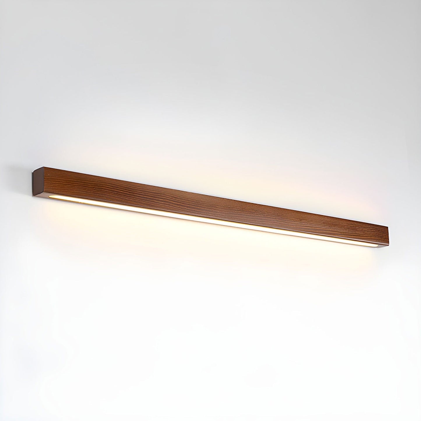 Wood Wall Sconce for Bedside & Hallway – Linear LED Wall Light, Walnut Up & Down Dimmable Modern Living Room Bedroom Wall Lamp