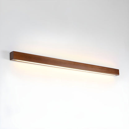 Wood Wall Sconce for Bedside & Hallway – Linear LED Wall Light, Walnut Up & Down Dimmable Modern Living Room Bedroom Wall Lamp