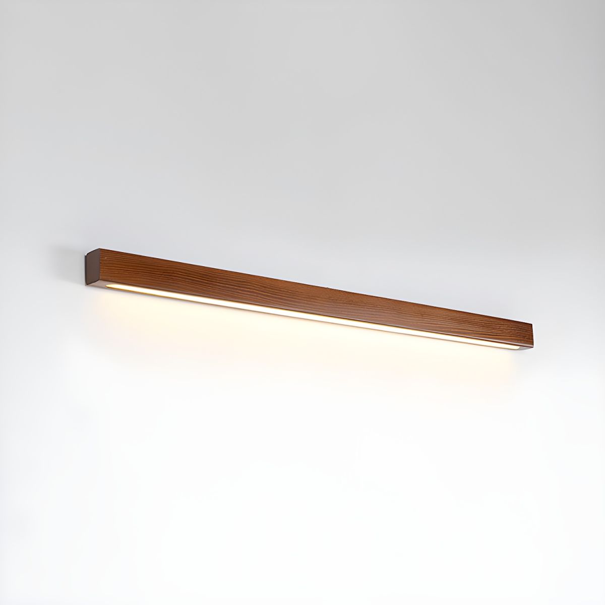 Wood Wall Sconce for Bedside & Hallway – Linear LED Wall Light, Walnut Up & Down Dimmable Modern Living Room Bedroom Wall Lamp