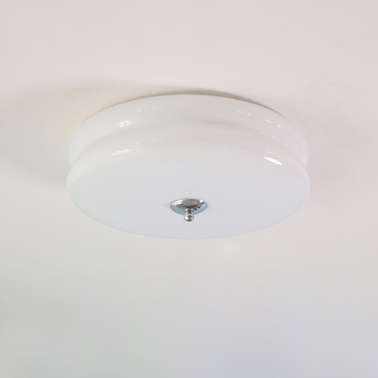 Art Deco Ceiling Light for Entryway & Dining Room – Vintage Patterned Glass Flush Mount, Gold & Chrome LED Hallway Ceiling Light