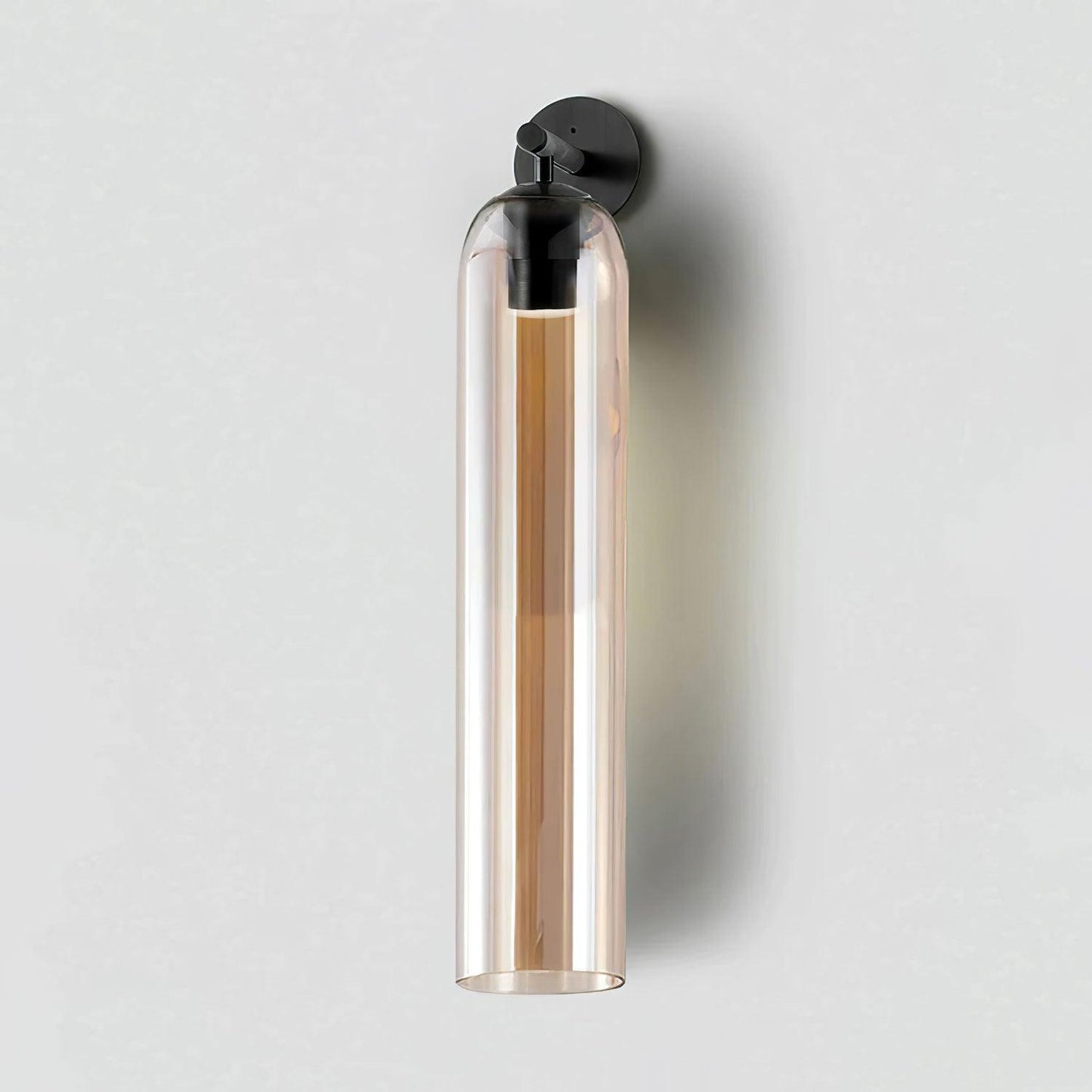 Glass Wall Sconce for Bedroom & Hallway – Mouthblown Art Glass Dimmable Sconce, Gold Bedside Wall Light with Up & Down Mount