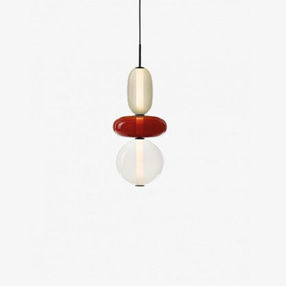 Glass Pendant Light for Kitchen Island & Dining Room – Tinted Jewel Shade LED Ceiling Light, Modern Living Room Hanging Pendant