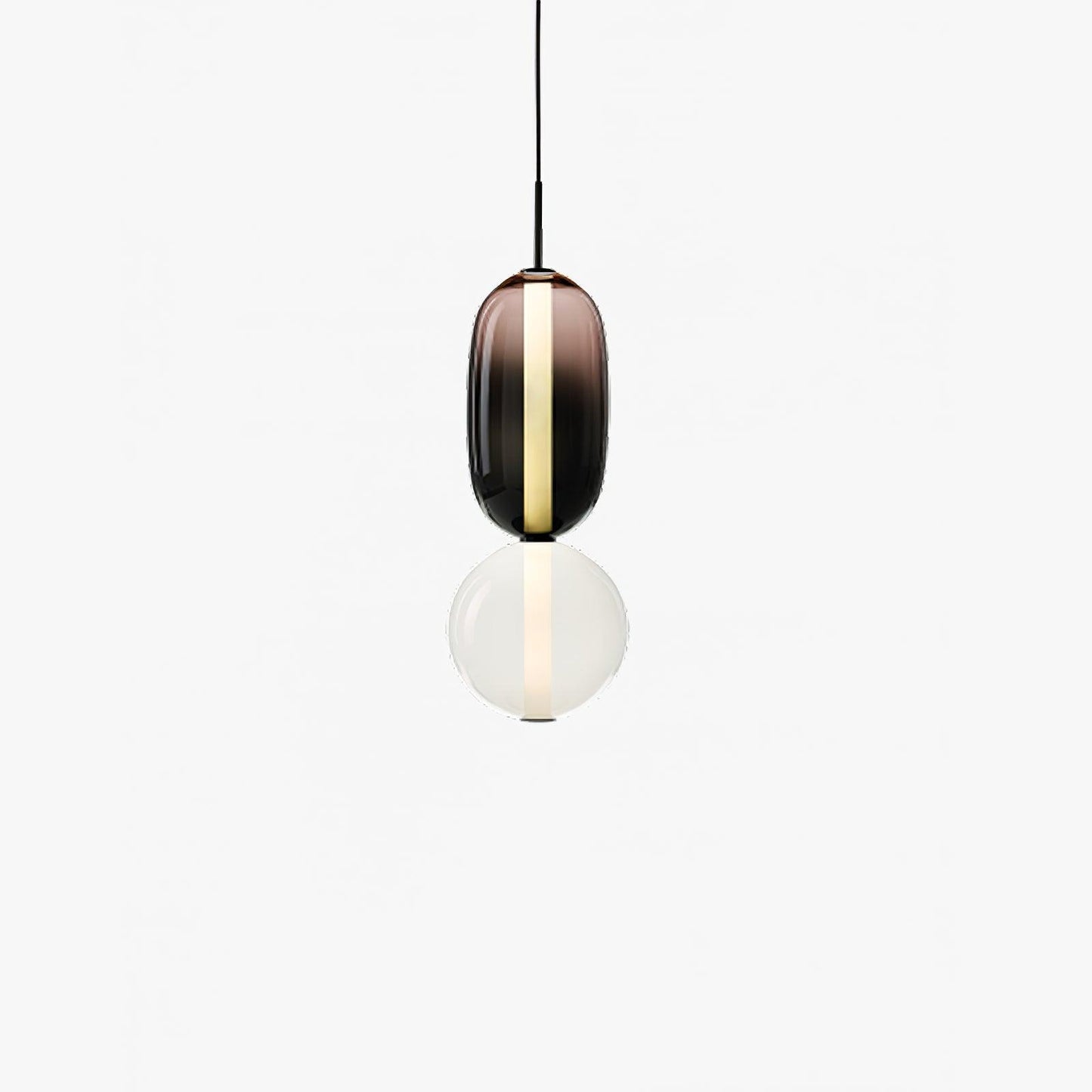 Glass Pendant Light for Kitchen Island & Dining Room – Tinted Jewel Shade LED Ceiling Light, Modern Living Room Hanging Pendant