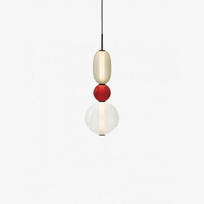 Glass Pendant Light for Kitchen Island & Dining Room – Tinted Jewel Shade LED Ceiling Light, Modern Living Room Hanging Pendant