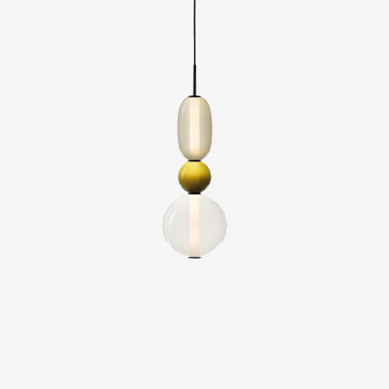 Glass Pendant Light for Kitchen Island & Dining Room – Tinted Jewel Shade LED Ceiling Light, Modern Living Room Hanging Pendant