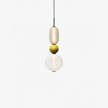 Glass Pendant Light for Kitchen Island & Dining Room – Tinted Jewel Shade LED Ceiling Light, Modern Living Room Hanging Pendant