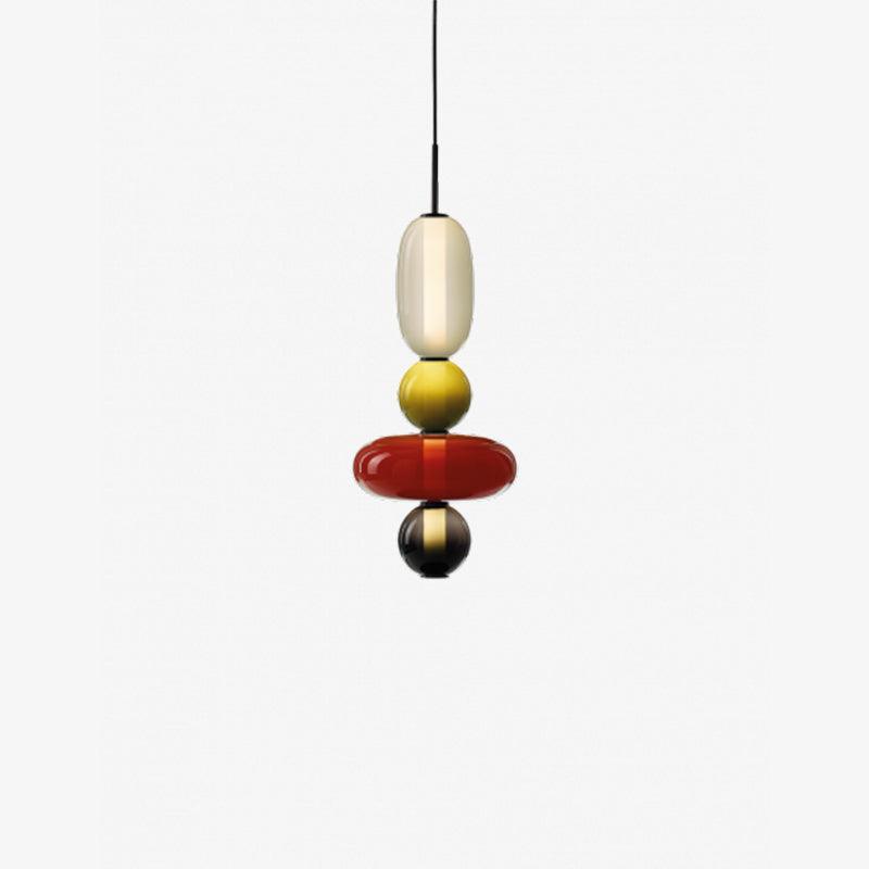 Glass Pendant Light for Kitchen Island & Dining Room – Tinted Jewel Shade LED Ceiling Light, Modern Living Room Hanging Pendant