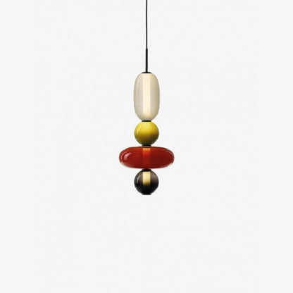 Glass Pendant Light for Kitchen Island & Dining Room – Tinted Jewel Shade LED Ceiling Light, Modern Living Room Hanging Pendant