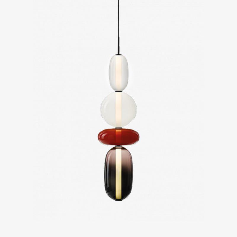 Glass Pendant Light for Kitchen Island & Dining Room – Tinted Jewel Shade LED Ceiling Light, Modern Living Room Hanging Pendant