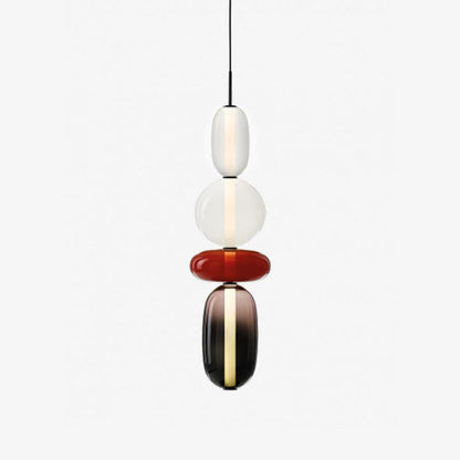 Glass Pendant Light for Kitchen Island & Dining Room – Tinted Jewel Shade LED Ceiling Light, Modern Living Room Hanging Pendant