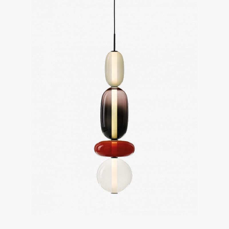 Glass Pendant Light for Kitchen Island & Dining Room – Tinted Jewel Shade LED Ceiling Light, Modern Living Room Hanging Pendant