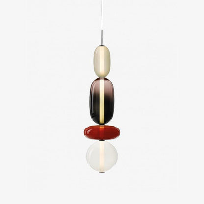 Glass Pendant Light for Kitchen Island & Dining Room – Tinted Jewel Shade LED Ceiling Light, Modern Living Room Hanging Pendant