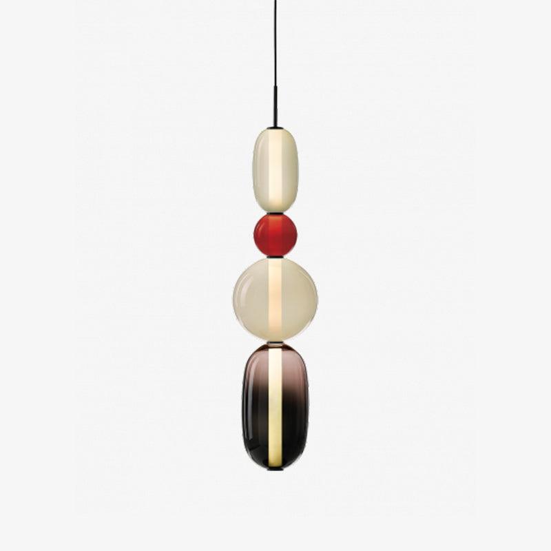 Glass Pendant Light for Kitchen Island & Dining Room – Tinted Jewel Shade LED Ceiling Light, Modern Living Room Hanging Pendant