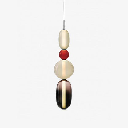 Glass Pendant Light for Kitchen Island & Dining Room – Tinted Jewel Shade LED Ceiling Light, Modern Living Room Hanging Pendant