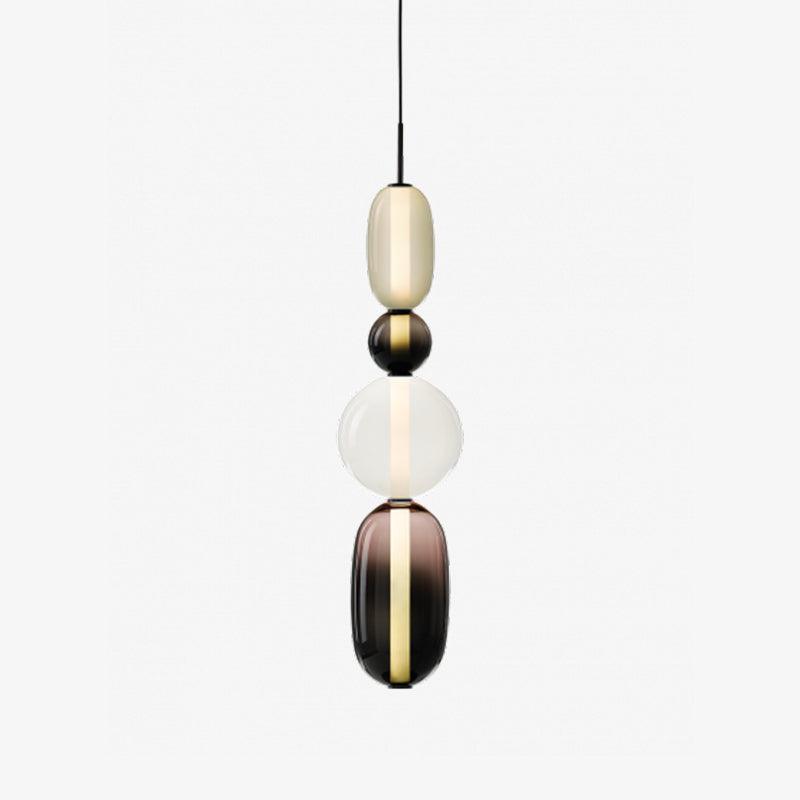 Glass Pendant Light for Kitchen Island & Dining Room – Tinted Jewel Shade LED Ceiling Light, Modern Living Room Hanging Pendant