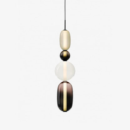 Glass Pendant Light for Kitchen Island & Dining Room – Tinted Jewel Shade LED Ceiling Light, Modern Living Room Hanging Pendant