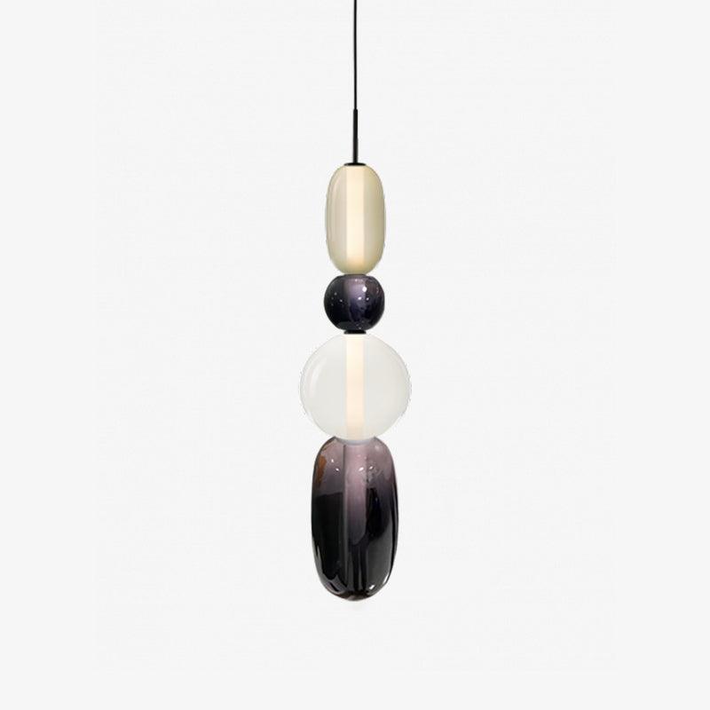 Glass Pendant Light for Kitchen Island & Dining Room – Tinted Jewel Shade LED Ceiling Light, Modern Living Room Hanging Pendant